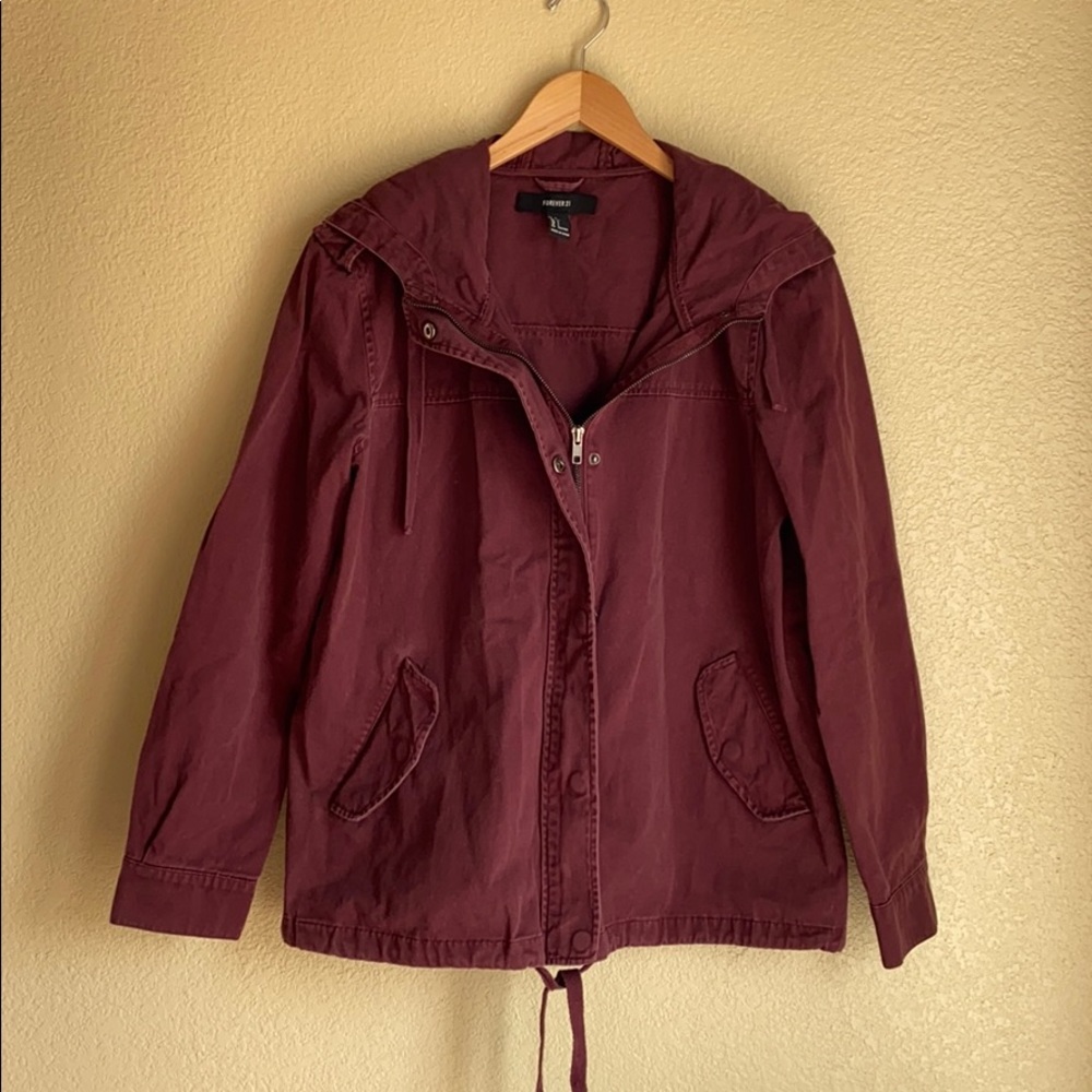 Forever 21 Zip-Up Jacket -Size Large - Picture 1 of 10